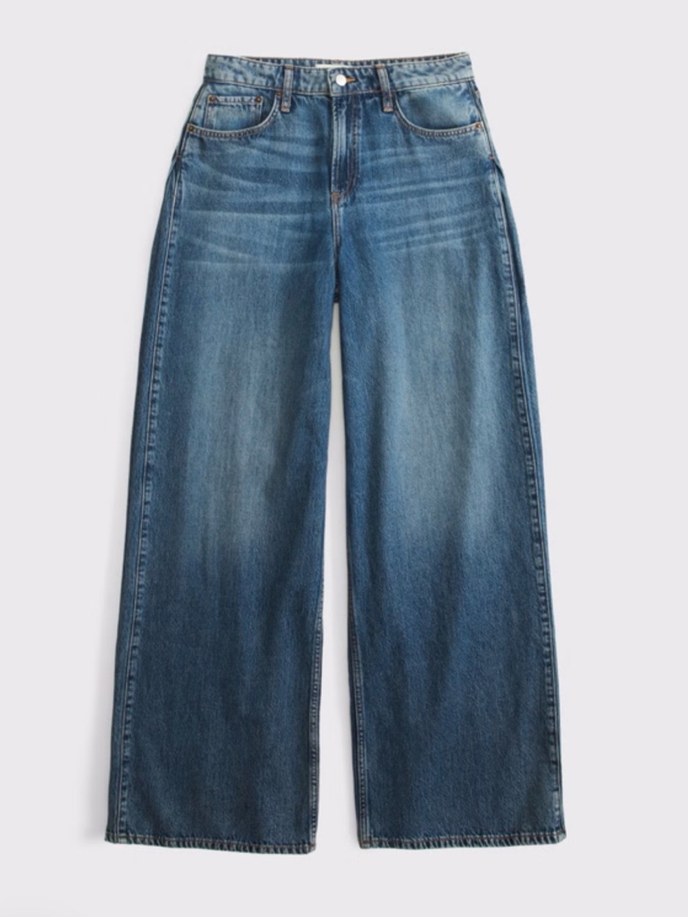 Abercrombie & Fitch Curve Love High Rise Wide-Leg Jeans - Color Dark Wash